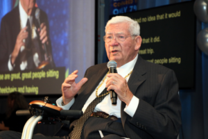 Robert H. Graebe speaking close-up at 2018 Party to the Max Gala
