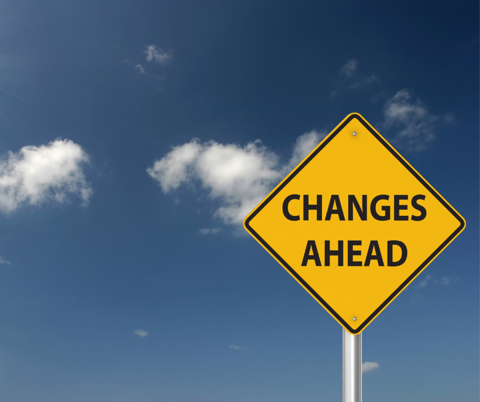 Changes ahead road sign.