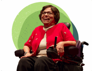 Judy Heumann smiling during her TEDx Talk.