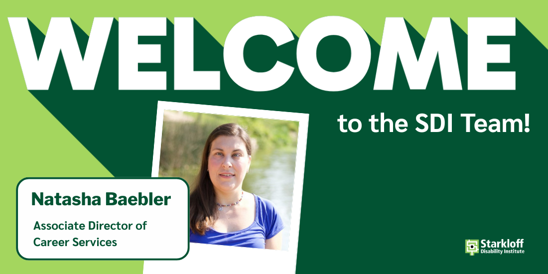 Welcome to the SDI Team! Natasha Baebler, Associate Director of Career Services.